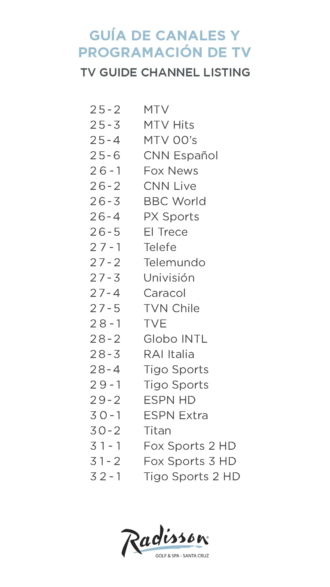  Guia de canales de TV