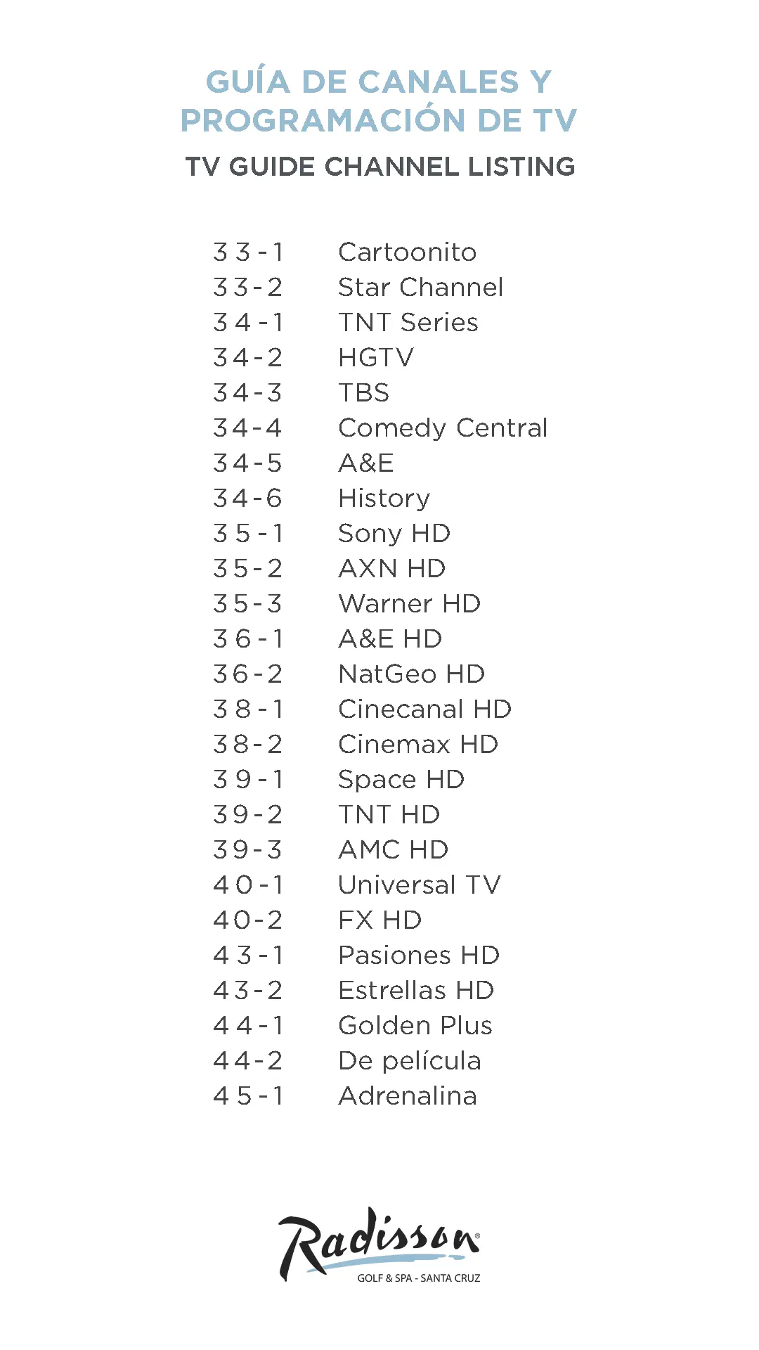  Guia de canales de TV